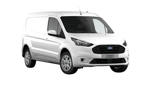 A white Ford Transit Connect van.